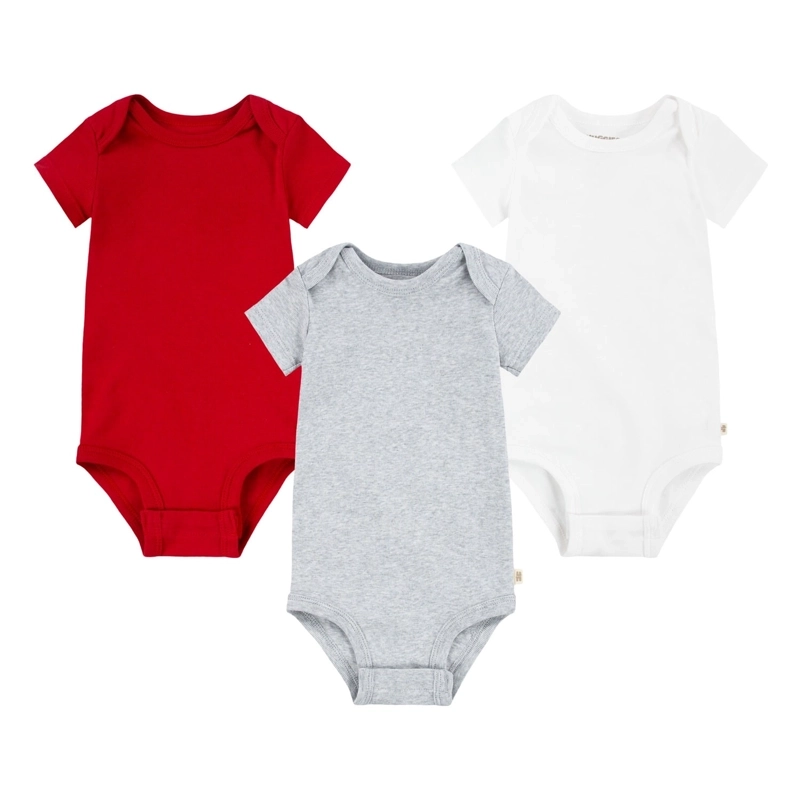 SET DE 3 PIEZAS BODIES MANGA CORTA COLORES BEBE HUGGIES - 1