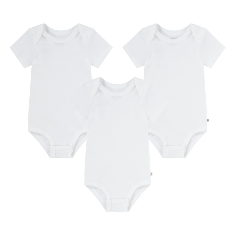 SET DE 3 PIEZAS BODIES MANGA CORTA BLANCOS BEBE HUGGIES - 1