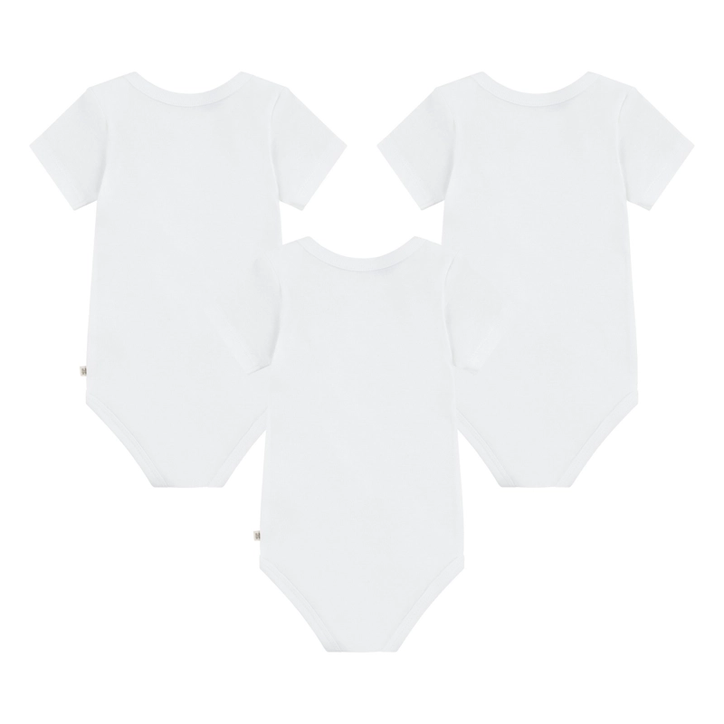 SET DE 3 PIEZAS BODIES MANGA CORTA BLANCOS BEBE HUGGIES - 2