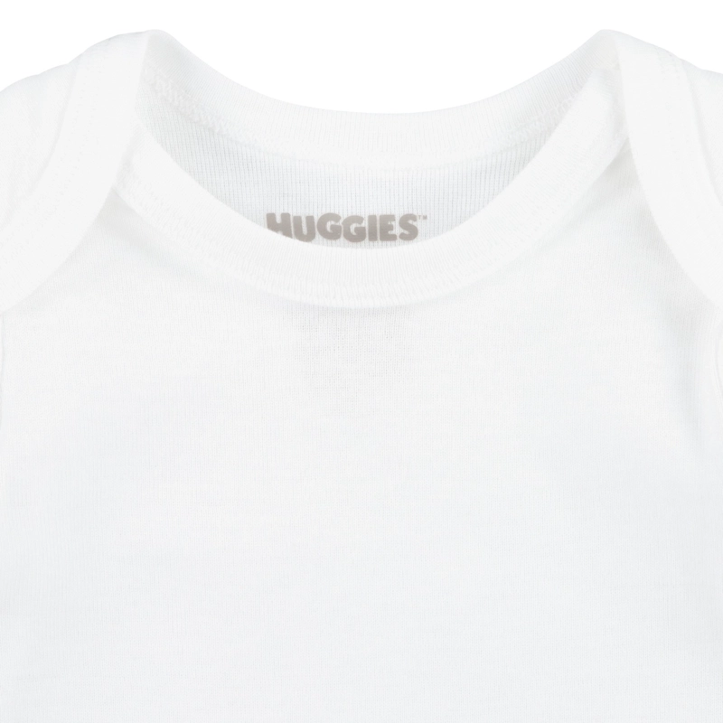 SET DE 3 PIEZAS BODIES MANGA CORTA BLANCOS BEBE HUGGIES - 3