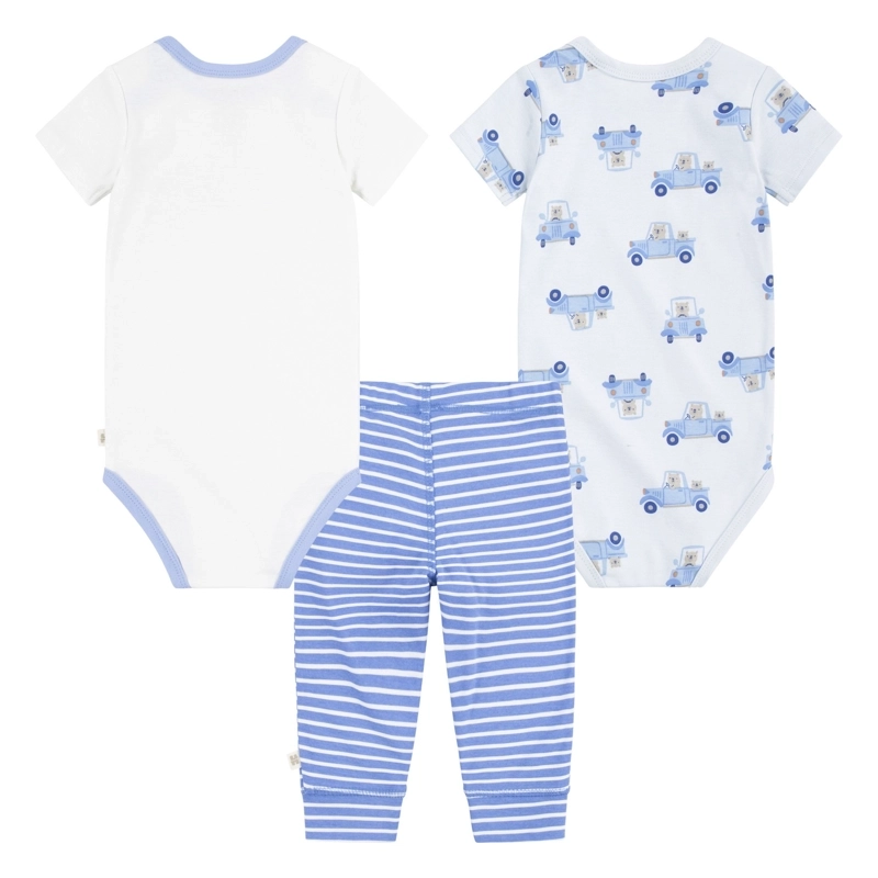 CONJUNTO 3 PIEZAS BODIES MANGA CORTA Y PANTALON AUTOS BEBE HUGGIES - 2