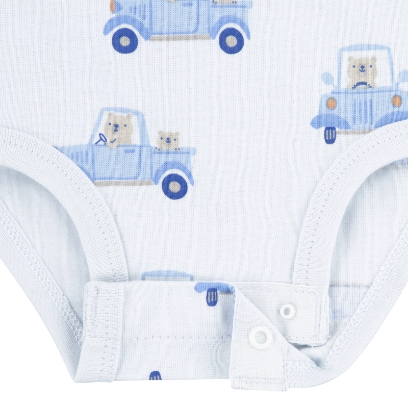 CONJUNTO 3 PIEZAS BODIES MANGA CORTA Y PANTALON AUTOS BEBE HUGGIES - 3