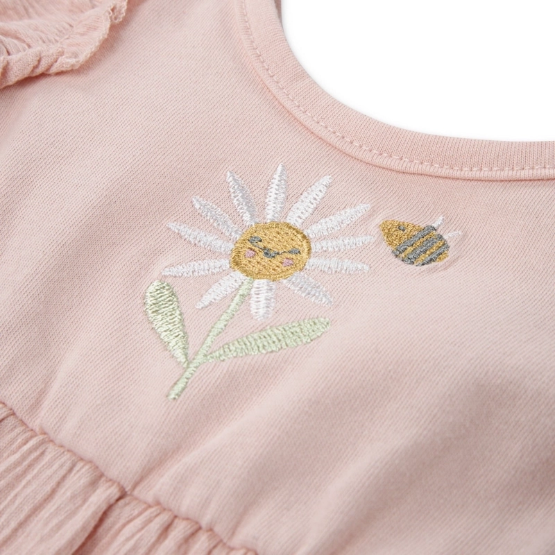ENTERITO CORTO CON VOLANTES Y CINTILLO ROSADO BEBE HUGGIES - 3
