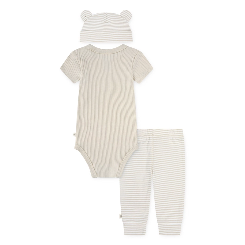CONJUNTO 3 PIEZAS BODY MANGA CORTA, PANTALON Y GORRO OSITO BEBE HUGGIES - 1