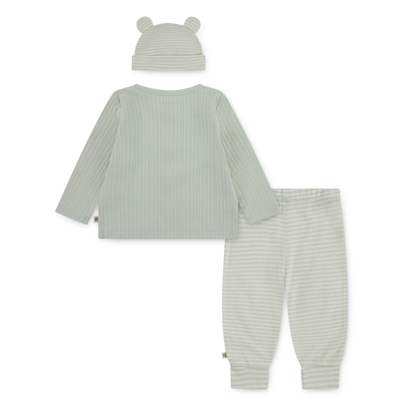 CONJUNTO 3 PIEZAS CHALECO, PANTALON Y GORRO VERDE BEBE HUGGIES - 2