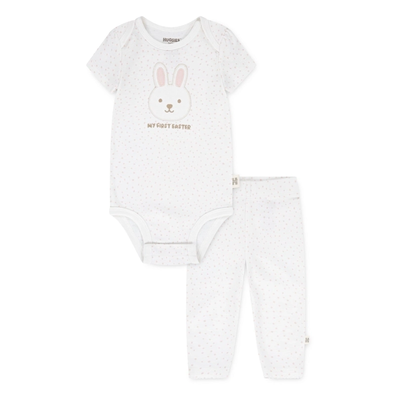 CONJUNTO 2 PIEZAS BODY Y PANTALON CONEJITO BEBE HUGGIES - 1