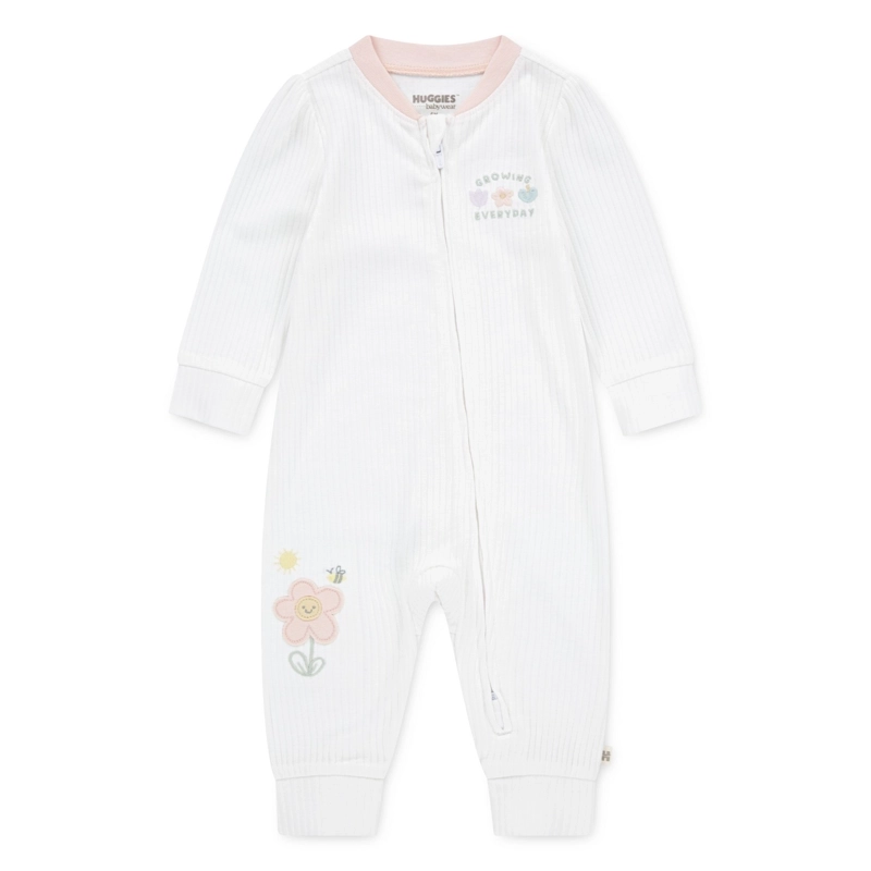 PIJAMA CON CIERRE FLORES BEBE HUGGIES - 1