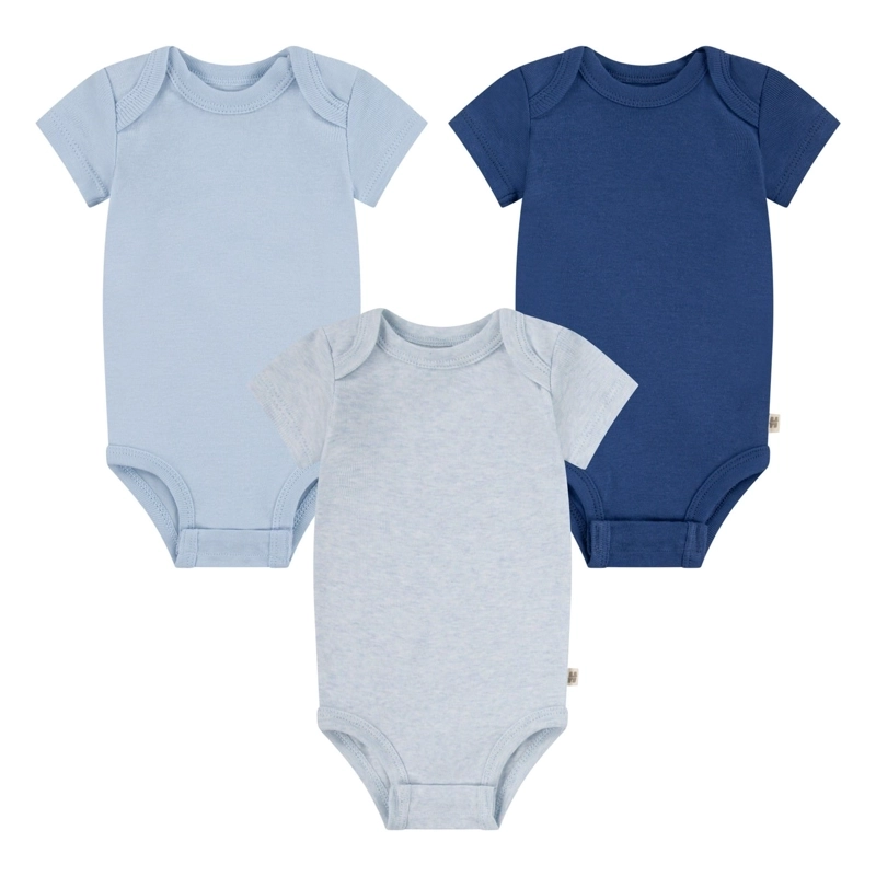 SET DE 3 PIEZAS BODIES MANGA CORTA NEUTROS BEBE HUGGIES - 1