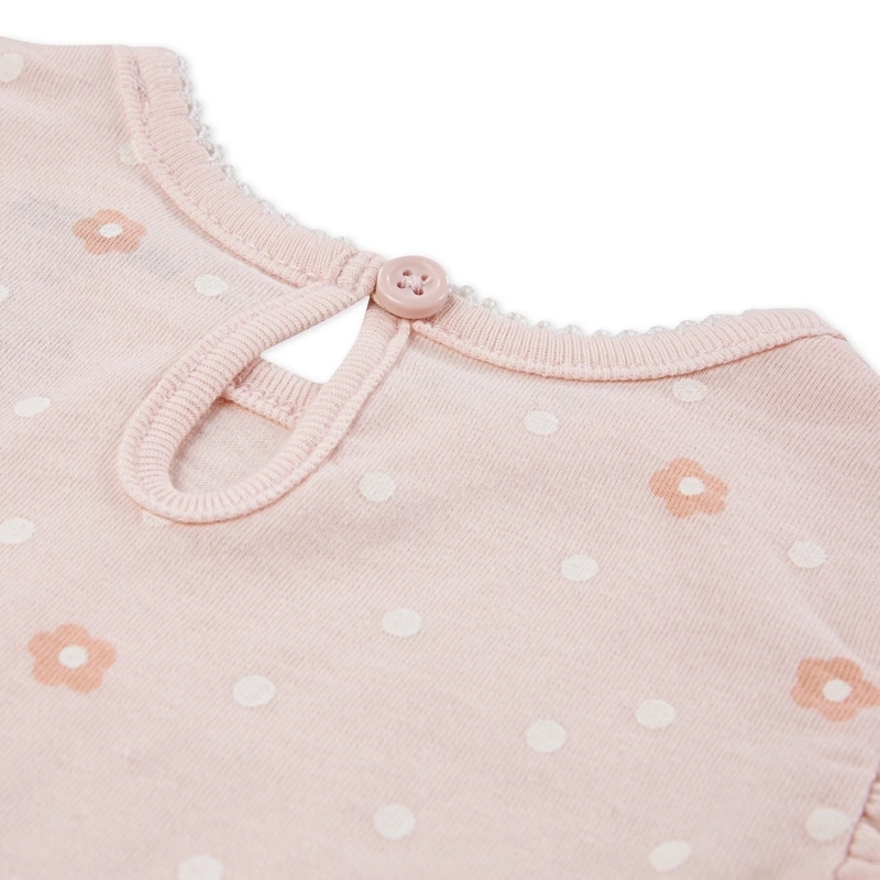 ENTERITO CORTO CON VOLANTES FLORES BEBE HUGGIES - 4