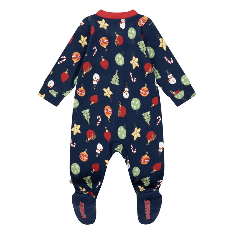 PIJAMA CON PIES Y CIERRE NAVIDEÑO BEBE HUGGIES - 2