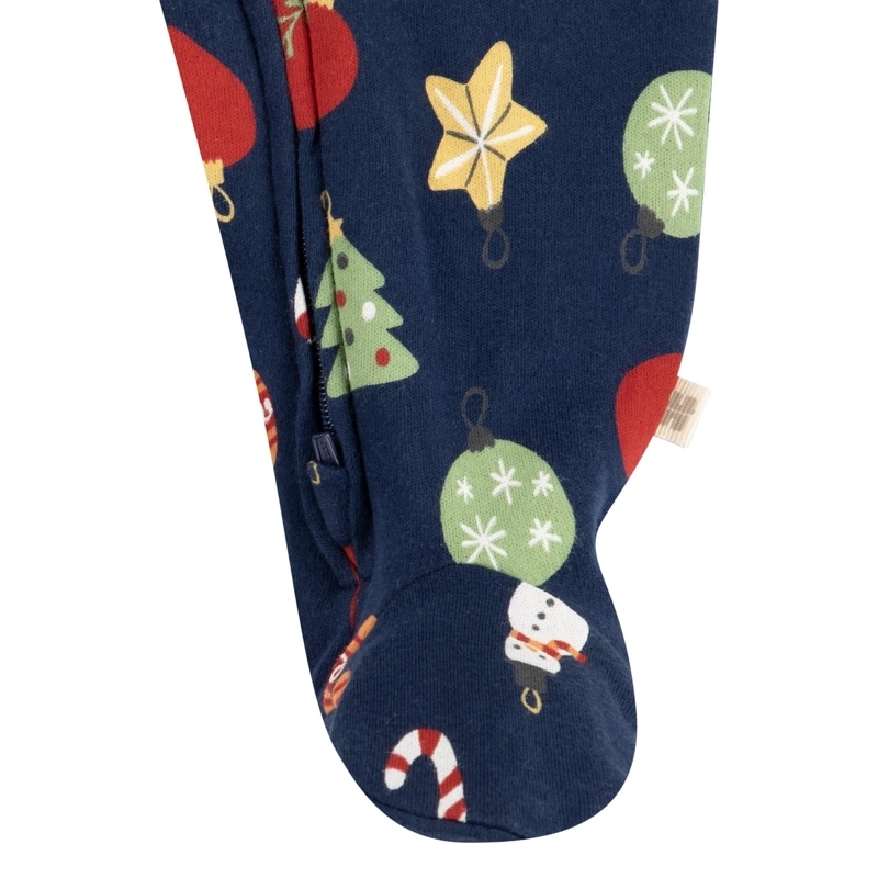 PIJAMA CON PIES Y CIERRE NAVIDEÑO BEBE HUGGIES - 4