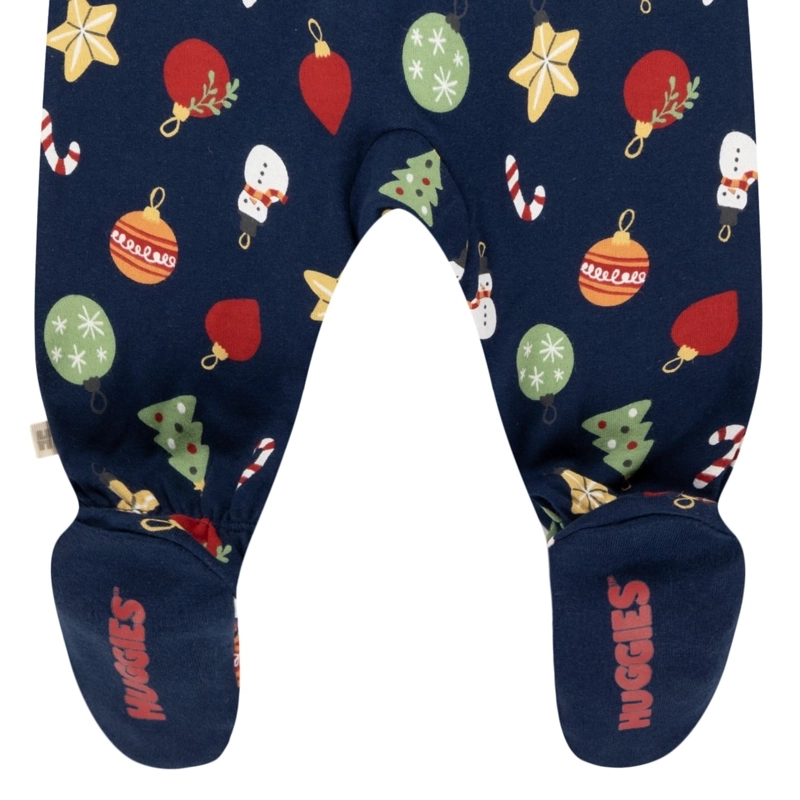 PIJAMA CON PIES Y CIERRE NAVIDEÑO BEBE HUGGIES - 5