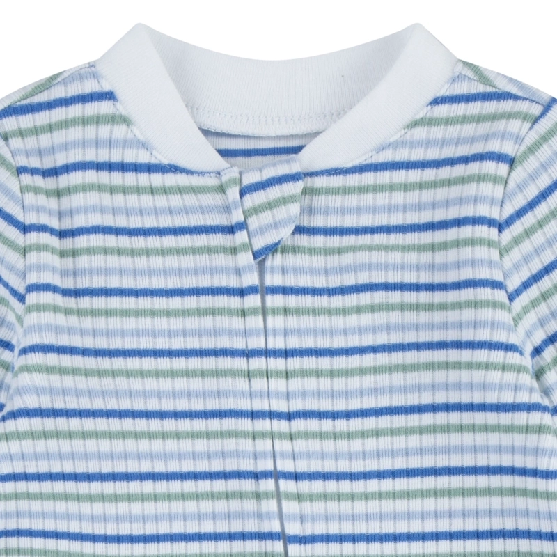 PIJAMA CON PIES Y CIERRE RAYADO CELESTE BEBE HUGGIES - 3