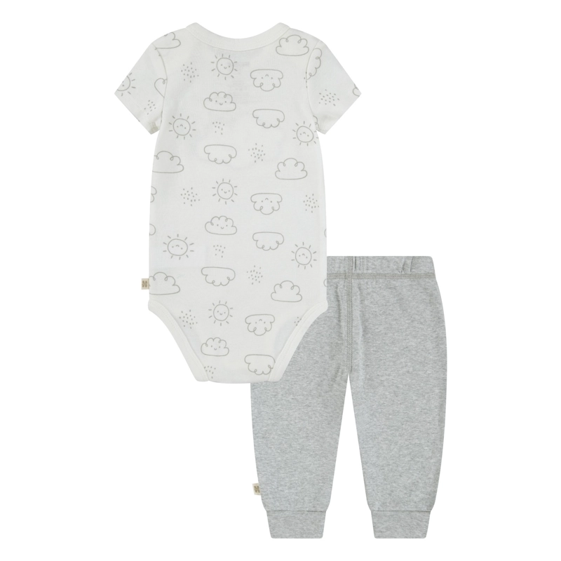 CONJUNTO 2 PIEZAS BODY MANGA CORTA Y PANTALON NUBES BEBE HUGGIES - 2