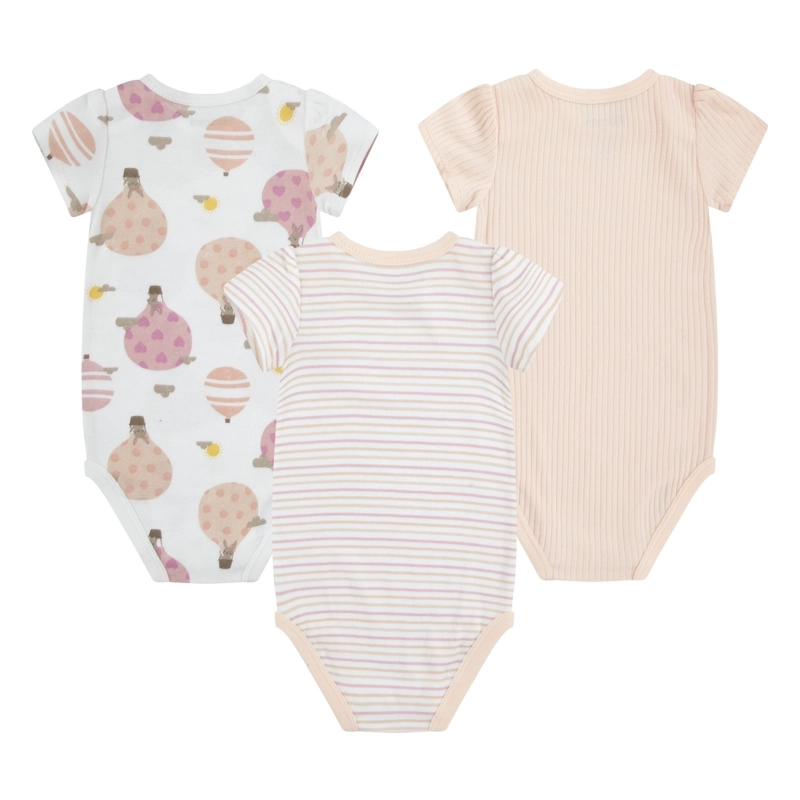 SET 3 BODIES MANGA CORTA GLOBOS BEBE HUGGIES - 2