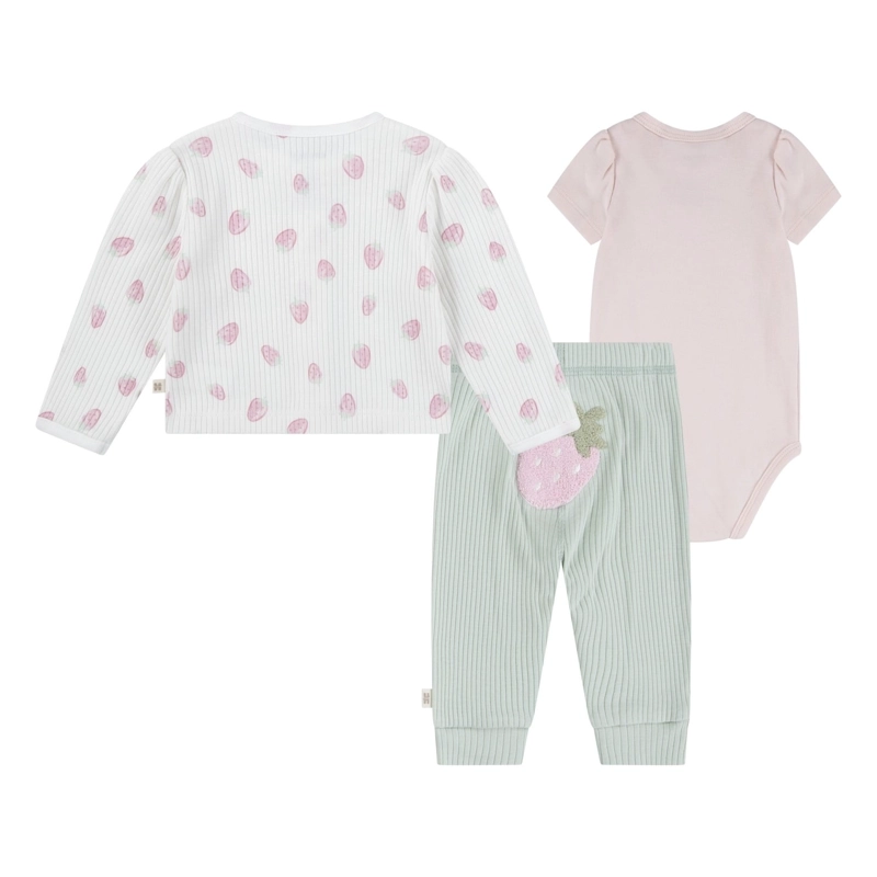 CONJUNTO 3 PIEZAS CHALECO, BODY Y PANTALON FRUTILLAS BEBE HUGGIES - 2