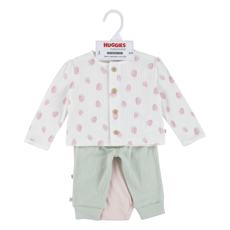 CONJUNTO 3 PIEZAS CHALECO, BODY Y PANTALON FRUTILLAS BEBE HUGGIES - 5