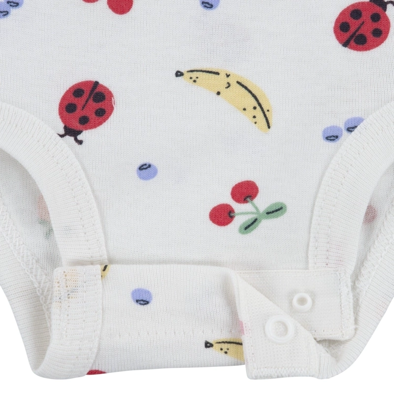 SET 3 PIEZAS BODIES MANGA CORTA Y PANTALON FRUTAS E INSECTOS BEBE HUGGIES - 4