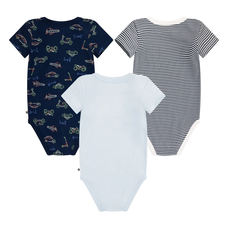 SET DE 3 PIEZAS BODIES MANGA CORTA VEHICULOS BEBE HUGGIES - 2
