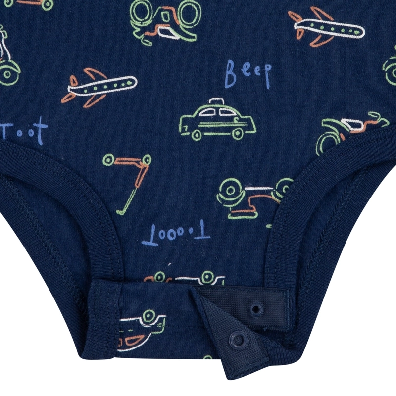 SET DE 3 PIEZAS BODIES MANGA CORTA VEHICULOS BEBE HUGGIES - 3