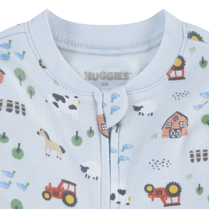 PIJAMA CON PIES Y CIERRE GRANJA BEBE HUGGIES - 3
