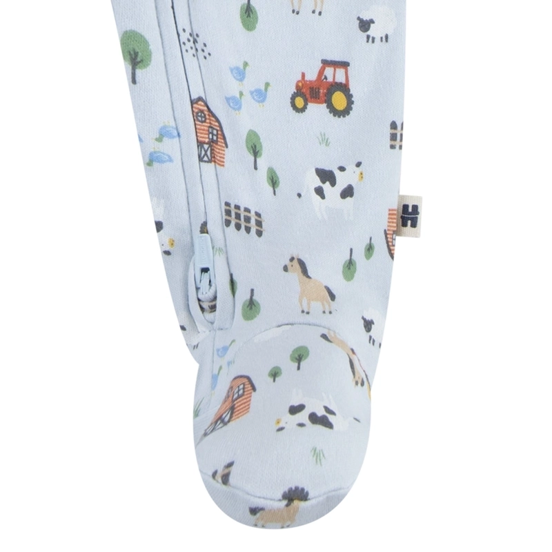 PIJAMA CON PIES Y CIERRE GRANJA BEBE HUGGIES - 4