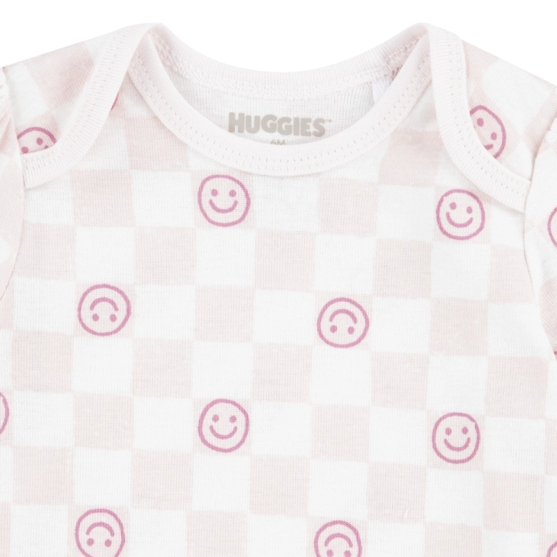 SET 3 PIEZAS BODIES MANGA CORTA Y PANTALON CARITAS BEBE HUGGIES - 3