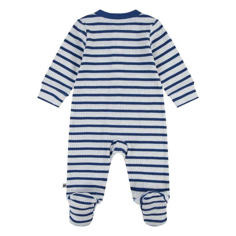 PIJAMA CON PIES Y CIERRE RAYADO AZUL BEBE HUGGIES - 2