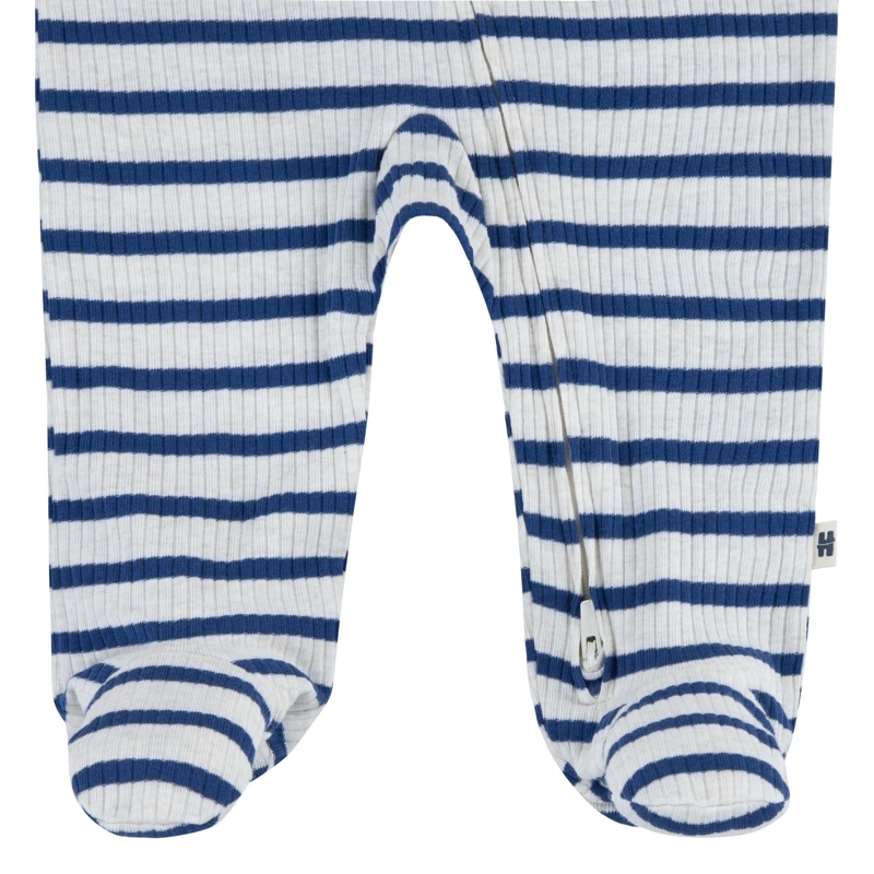 PIJAMA CON PIES Y CIERRE RAYADO AZUL BEBE HUGGIES - 4