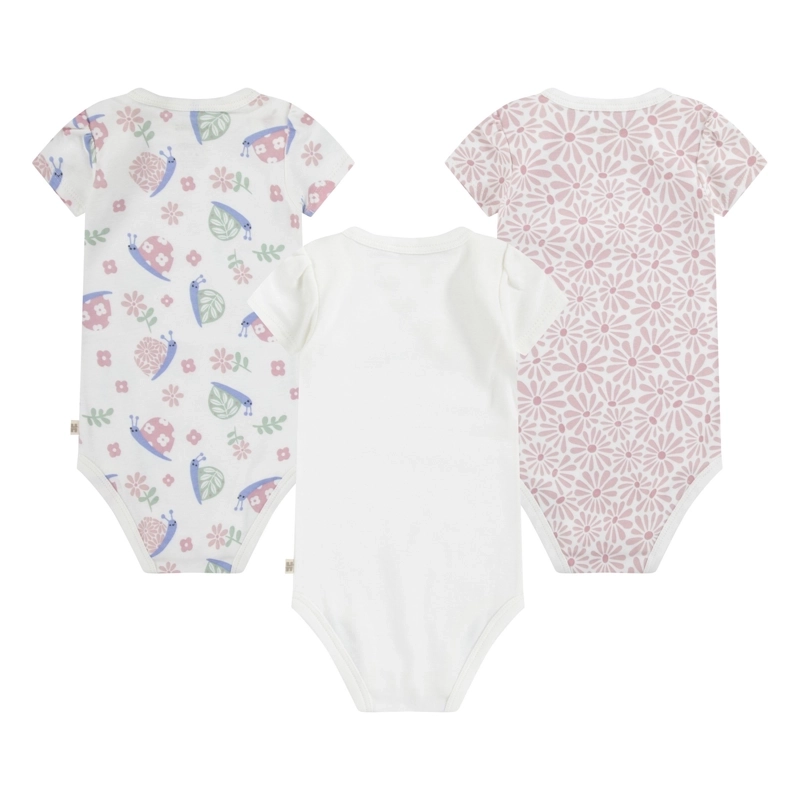 SET 3 BODIES MANGA CORTA CARACOLES BEBE HUGGIES - 2