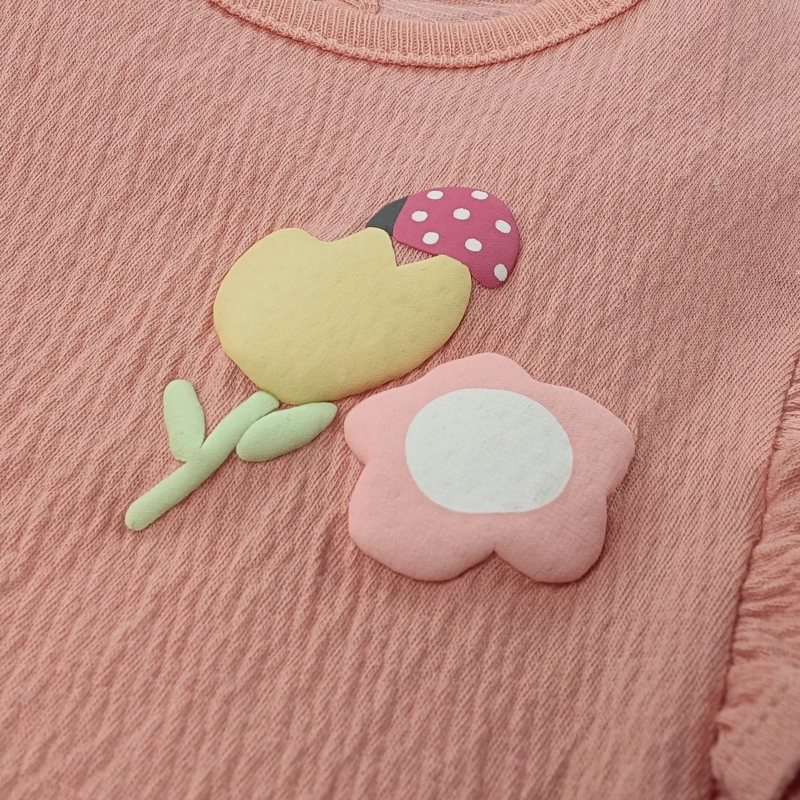 CONJUNTO 3 PIEZAS POLERA, BODY Y SHORT ROSADO OSCURO BEBE HUGGIES - 3