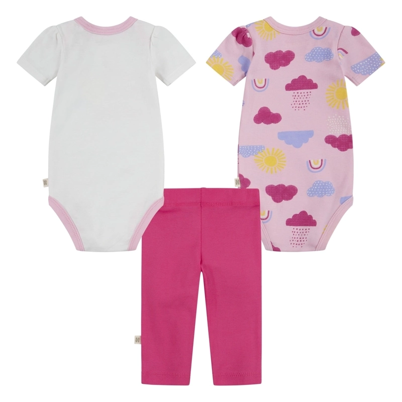 SET 3 PIEZAS BODIES MANGA CORTA Y PANTALON NUBES  BEBE HUGGIES - 2
