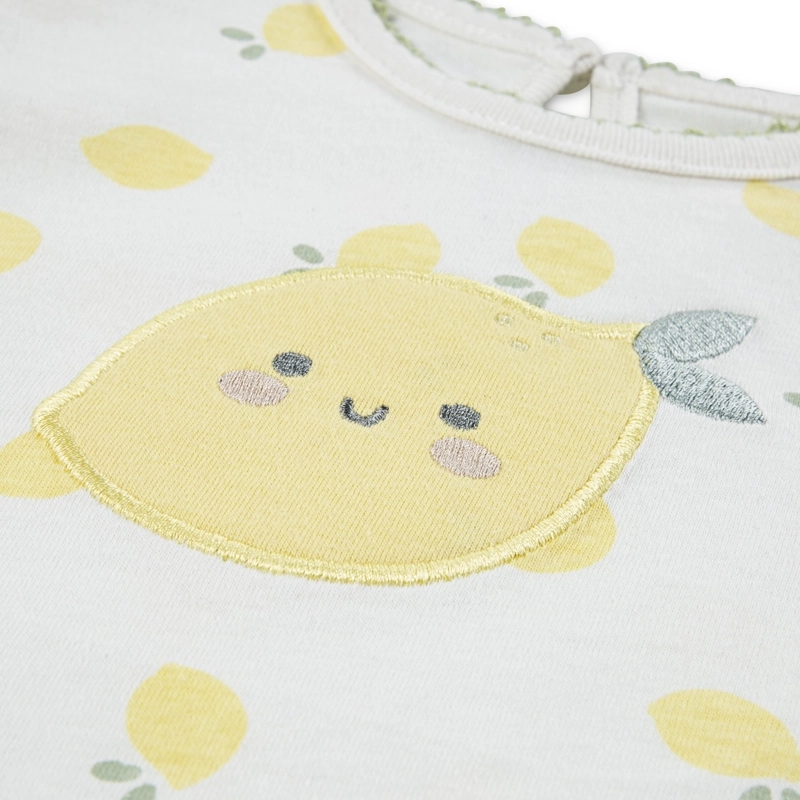 ENTERITO CORTO CON VOLANTES LIMONES BEBE HUGGIES - 3