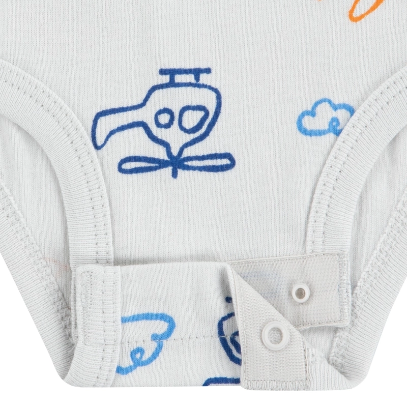 SET DE 3 PIEZAS BODIES MANGA CORTA AVIONES BEBE HUGGIES - 3