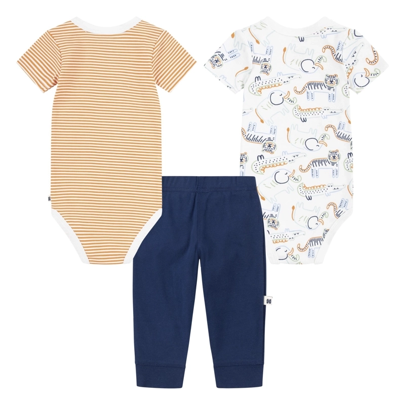 CONJUNTO 3 PIEZAS BODIES MANGA CORTA Y PANTALON SAFARI BEBE HUGGIES - 2