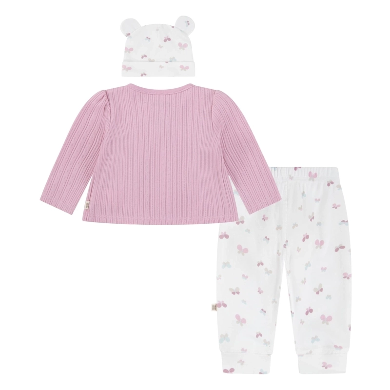 CONJUNTO 3 PIEZAS CHALECO, PANTALON Y GORRO MARIPOSAS BEBE HUGGIES - 2