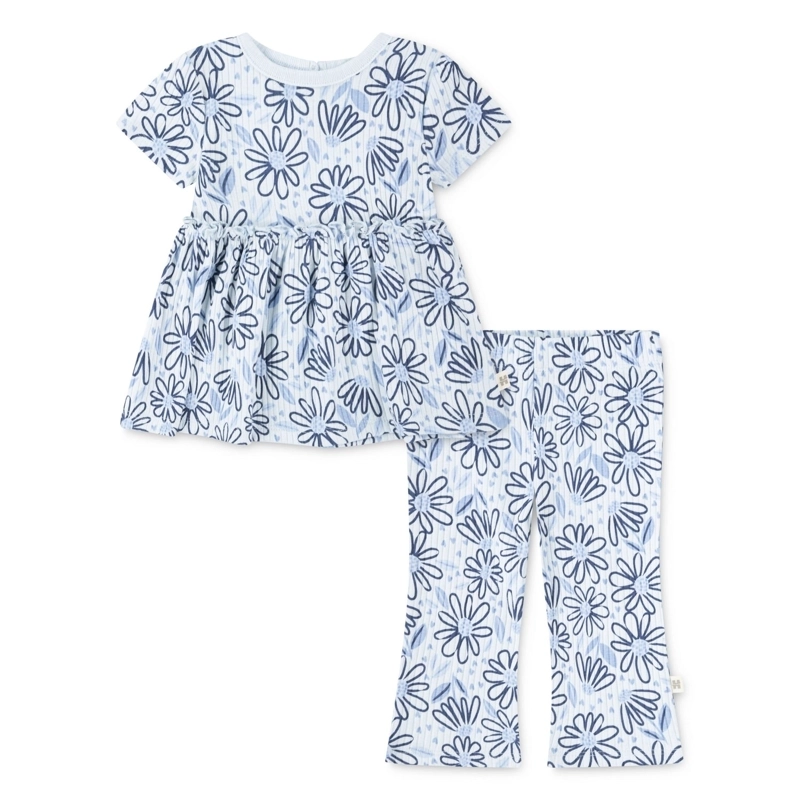 CONJUNTO 2 PIEZAS VESTIDO Y PANTALON FLORAL BEBE HUGGIES - 1