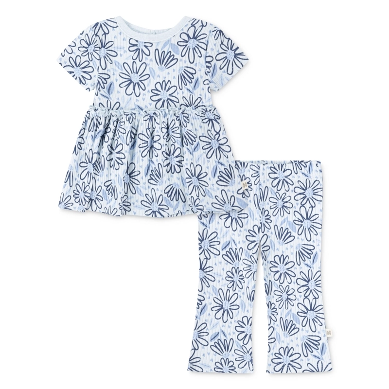 CONJUNTO 2 PIEZAS VESTIDO Y PANTALON FLORAL BEBE HUGGIES - 1