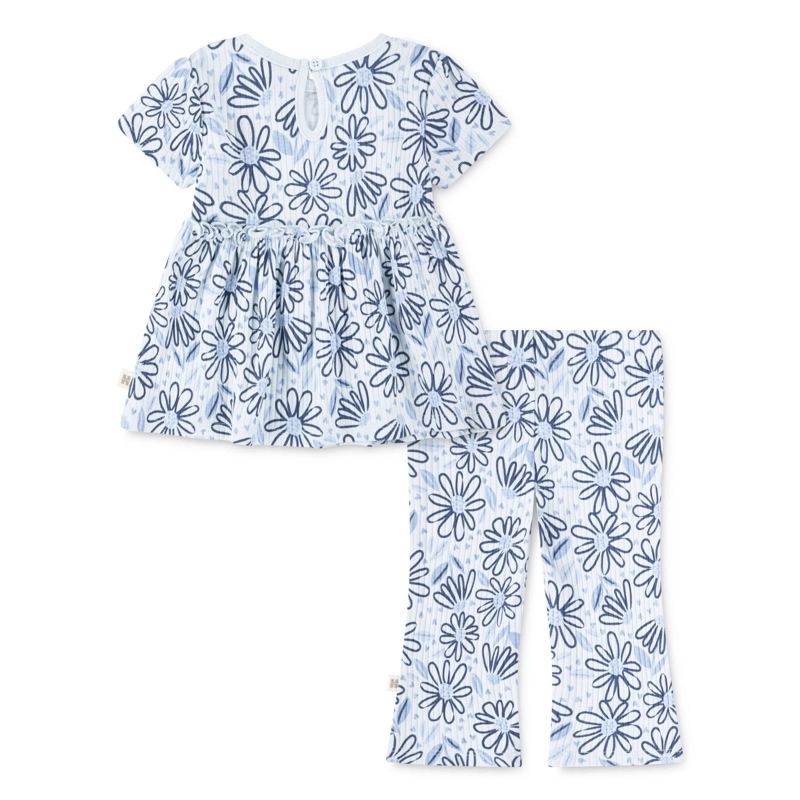 CONJUNTO 2 PIEZAS VESTIDO Y PANTALON FLORAL BEBE HUGGIES - 2
