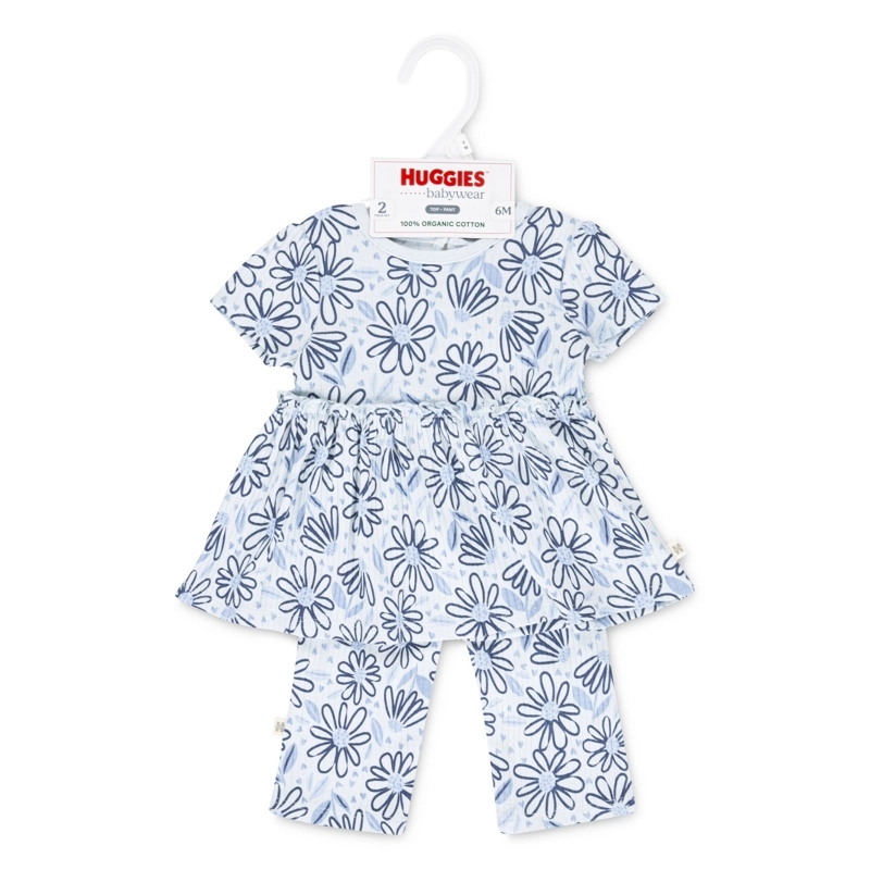 CONJUNTO 2 PIEZAS VESTIDO Y PANTALON FLORAL BEBE HUGGIES - 5
