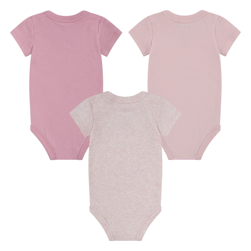 SET 3 BODIES MANGA CORTA BEBE ROSADOS HUGGIES - 2