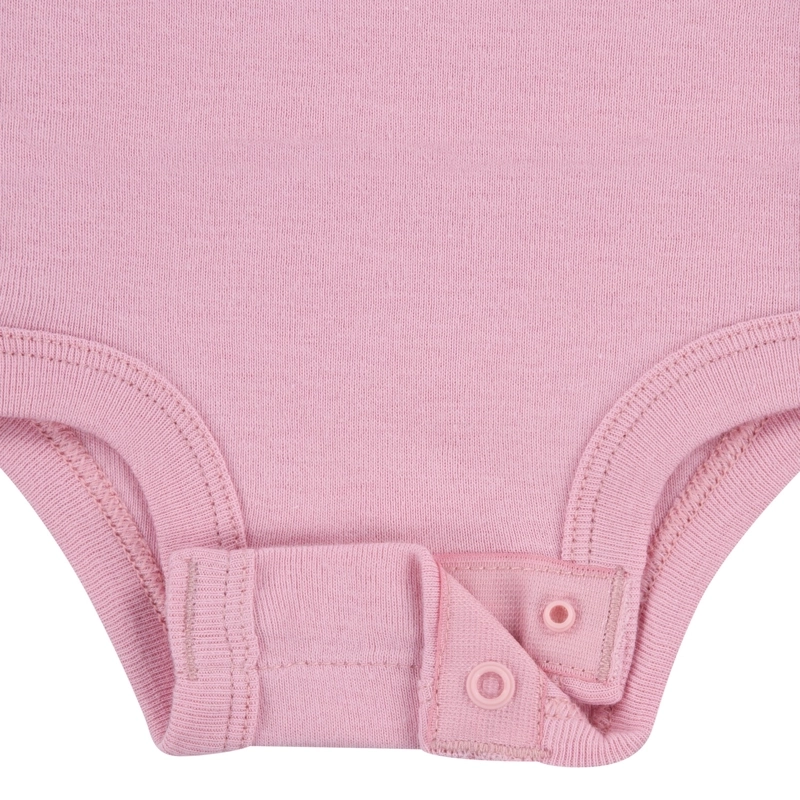 SET 3 BODIES MANGA CORTA BEBE ROSADOS HUGGIES - 3
