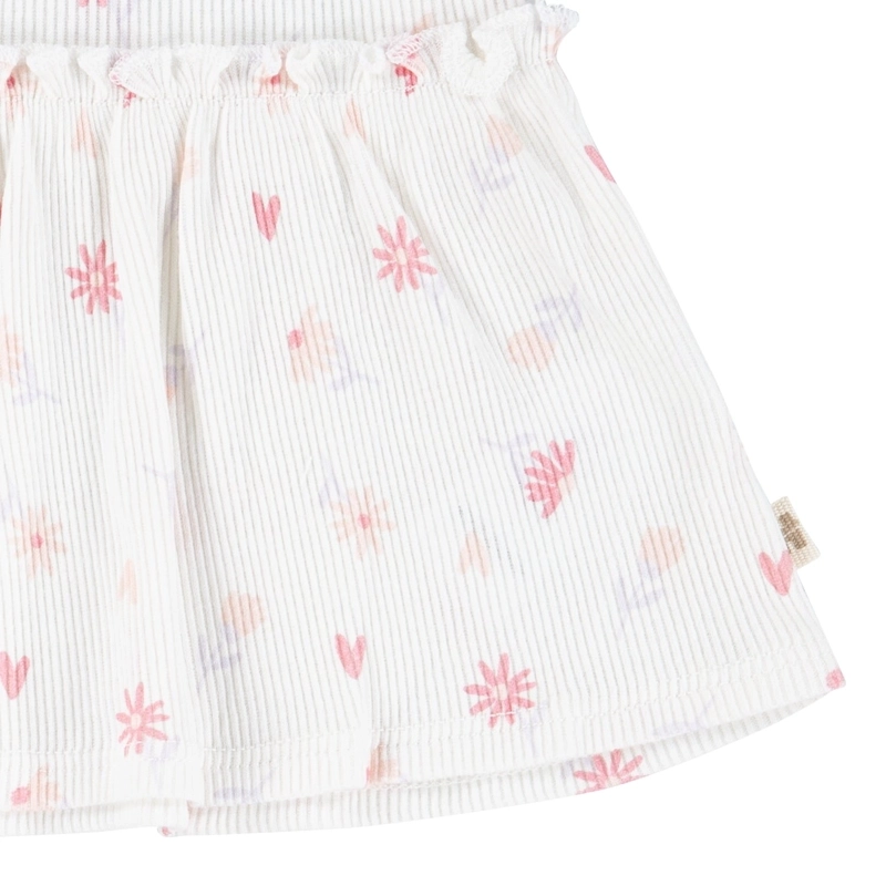 CONJUNTO 2 PIEZAS VESTIDO Y PANTALON FLORES Y CORAZONES BEBE HUGGIES - 4
