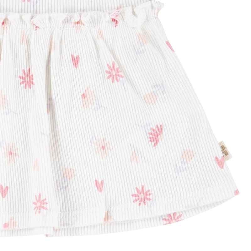 CONJUNTO 2 PIEZAS VESTIDO Y PANTALON FLORES Y CORAZONES BEBE HUGGIES - 4