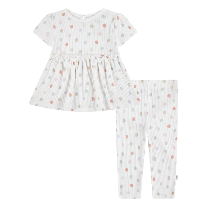 CONJUNTO 2 PIEZAS VESTIDO Y PANTALON PUNTITOS BEBE HUGGIES - 1