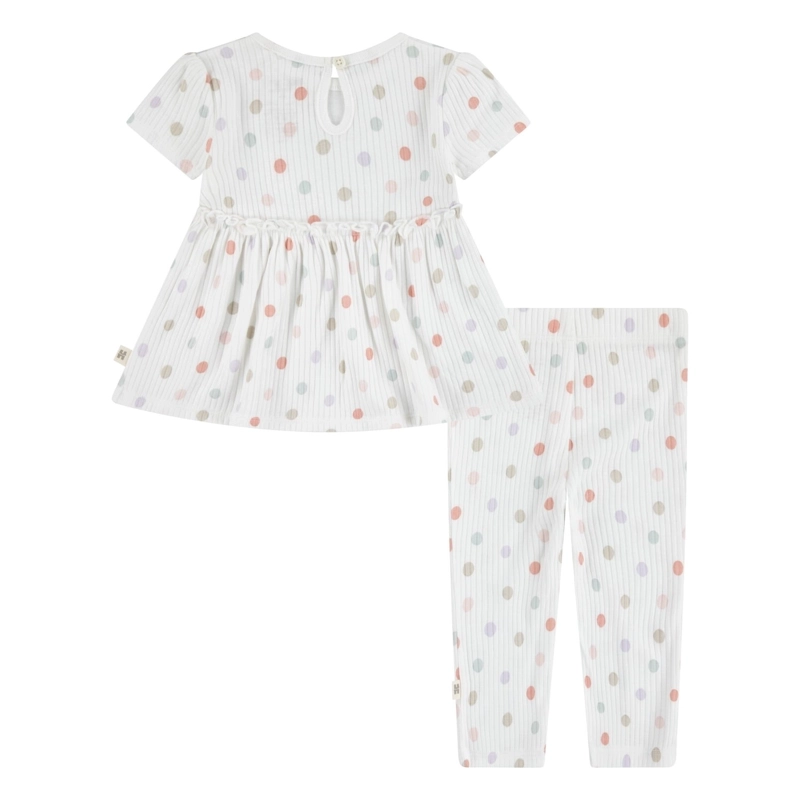 CONJUNTO 2 PIEZAS VESTIDO Y PANTALON PUNTITOS BEBE HUGGIES - 2