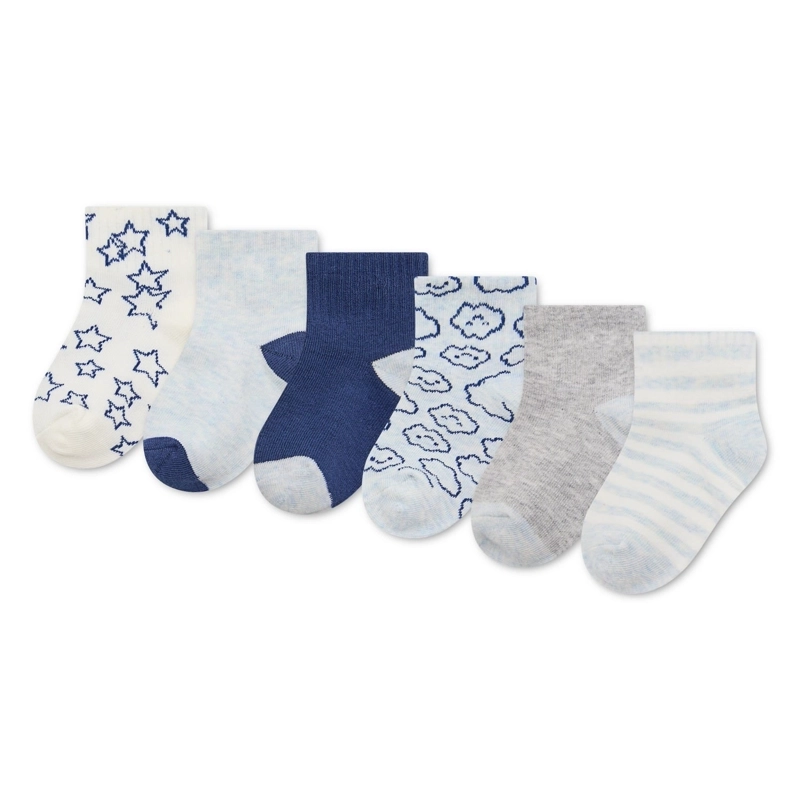 PACK 6 CALCETINES NUBES Y ESTRELLAS BEBE HUGGIES - 1