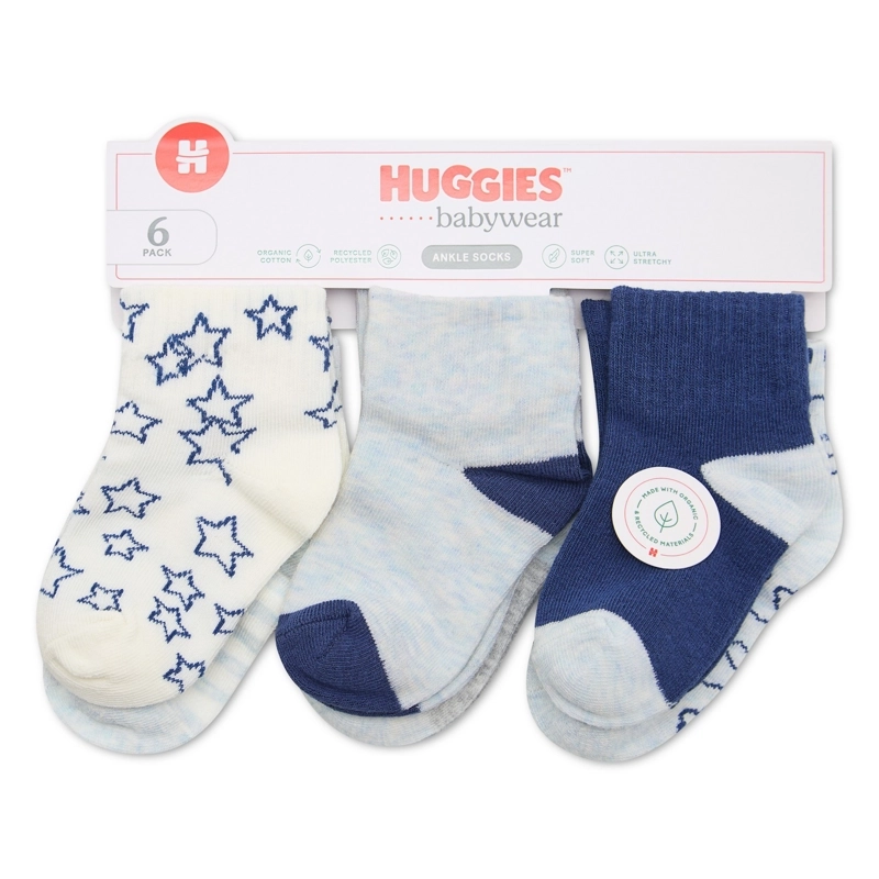 PACK 6 CALCETINES NUBES Y ESTRELLAS BEBE HUGGIES - 3