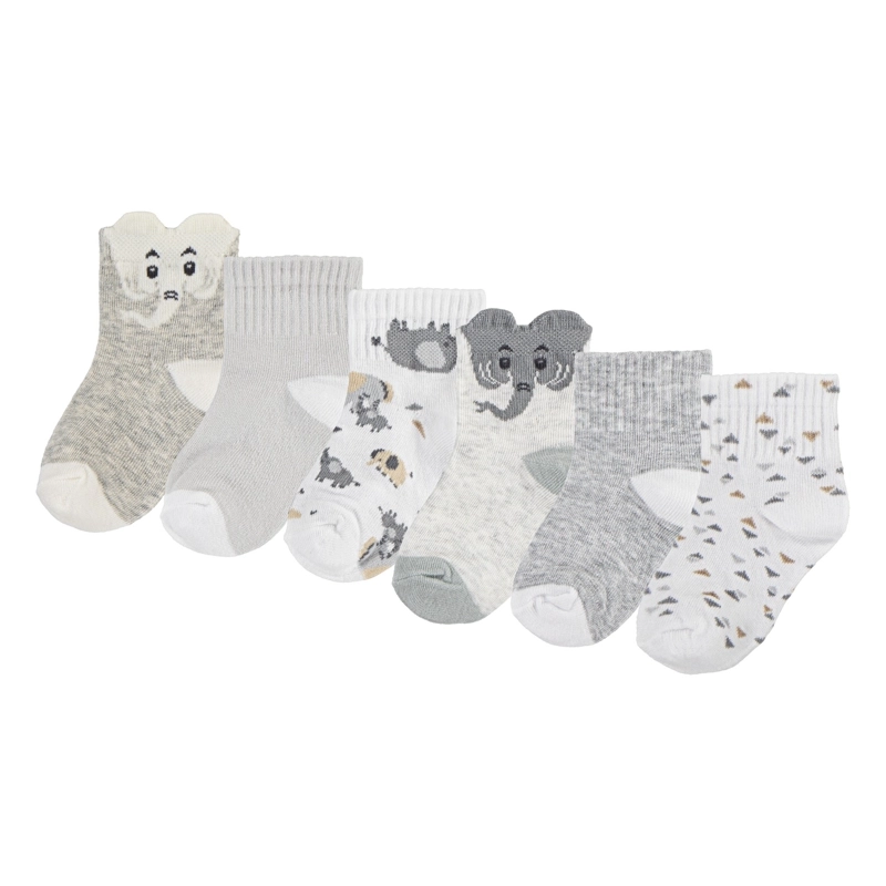 PACK 6 CALCETINES ELEFANTES GRISES BEBE HUGGIES - 1