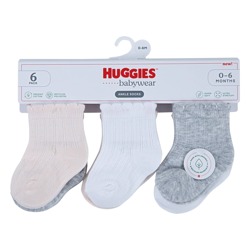 PACK 6 CALCETINES CON RIBETE BEBE HUGGIES - 3